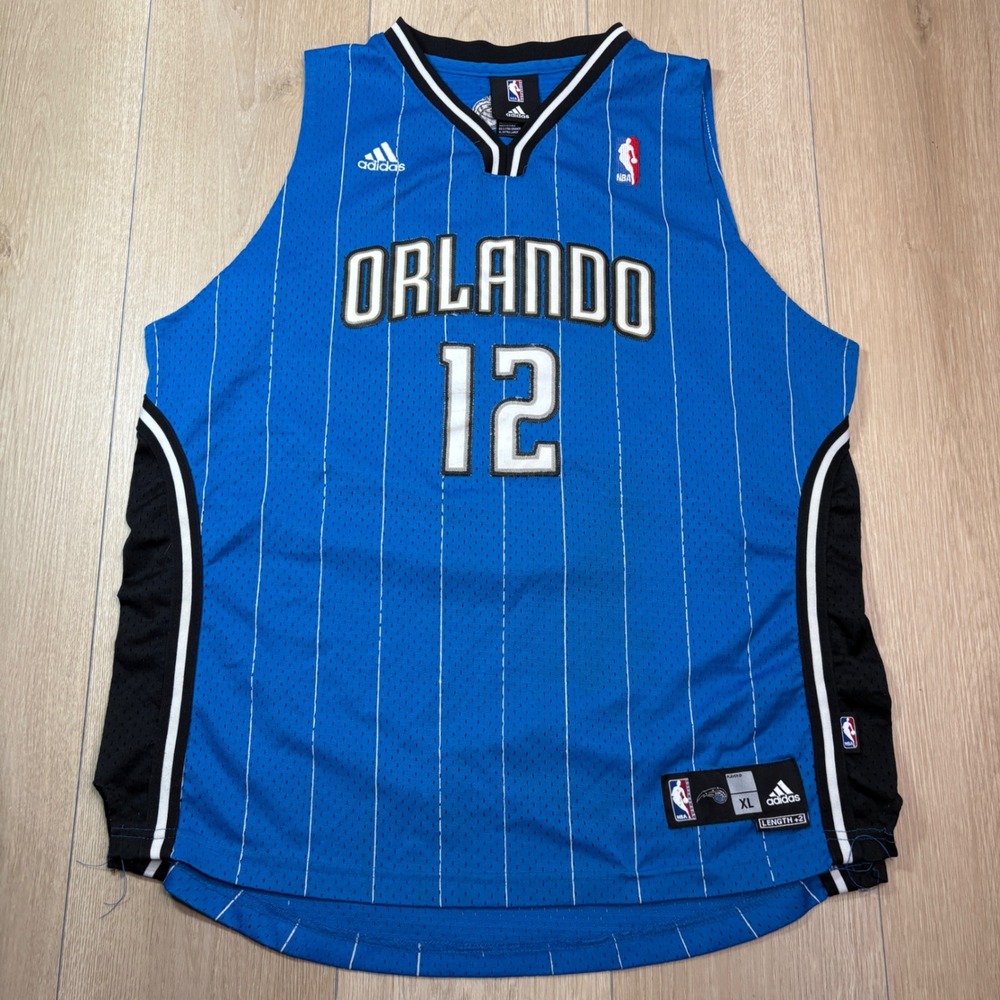Adidas NBA Orlando Magic Dwight Howard 12 Jersey Blue Pinstripe Youth XL 18-20